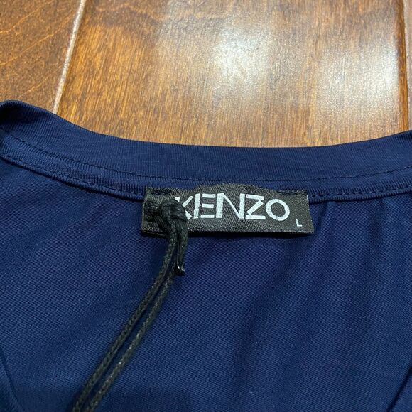 Kenzo Paris Basic Fit Embroidered Tiger Head Navy Blue T-Shirt Men's NWT L - Picture 7 of 9